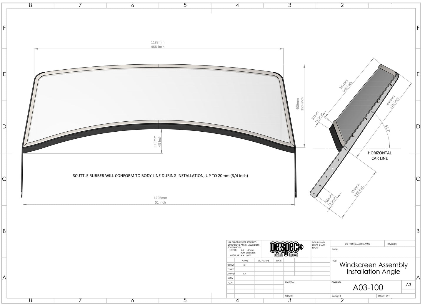AC Shelby Cobra Windscreen